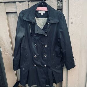 Michael Kors Black Peplum Jacket / Trench Coat